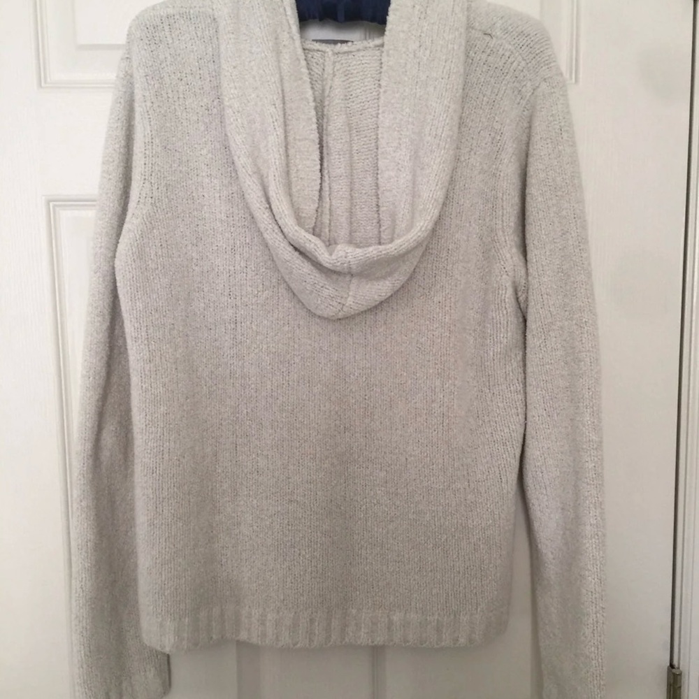 Sonoma Beige V-Neck Knit Sweater with Hoodie Medium - Picture 4 of 5
